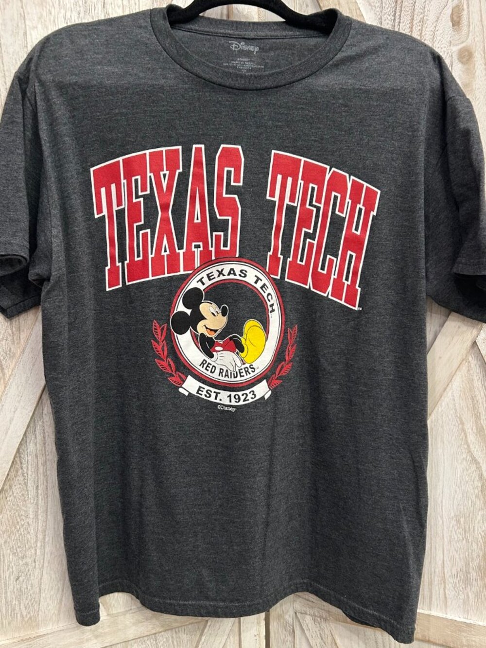 Texas Tech Red Raiders Mickey Mouse Disney College Graphic Tee Large